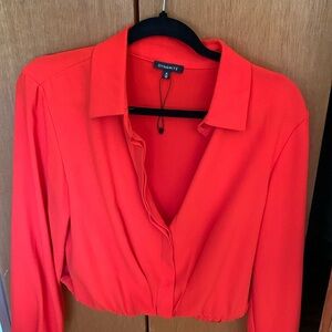 Cropped Orange Button up